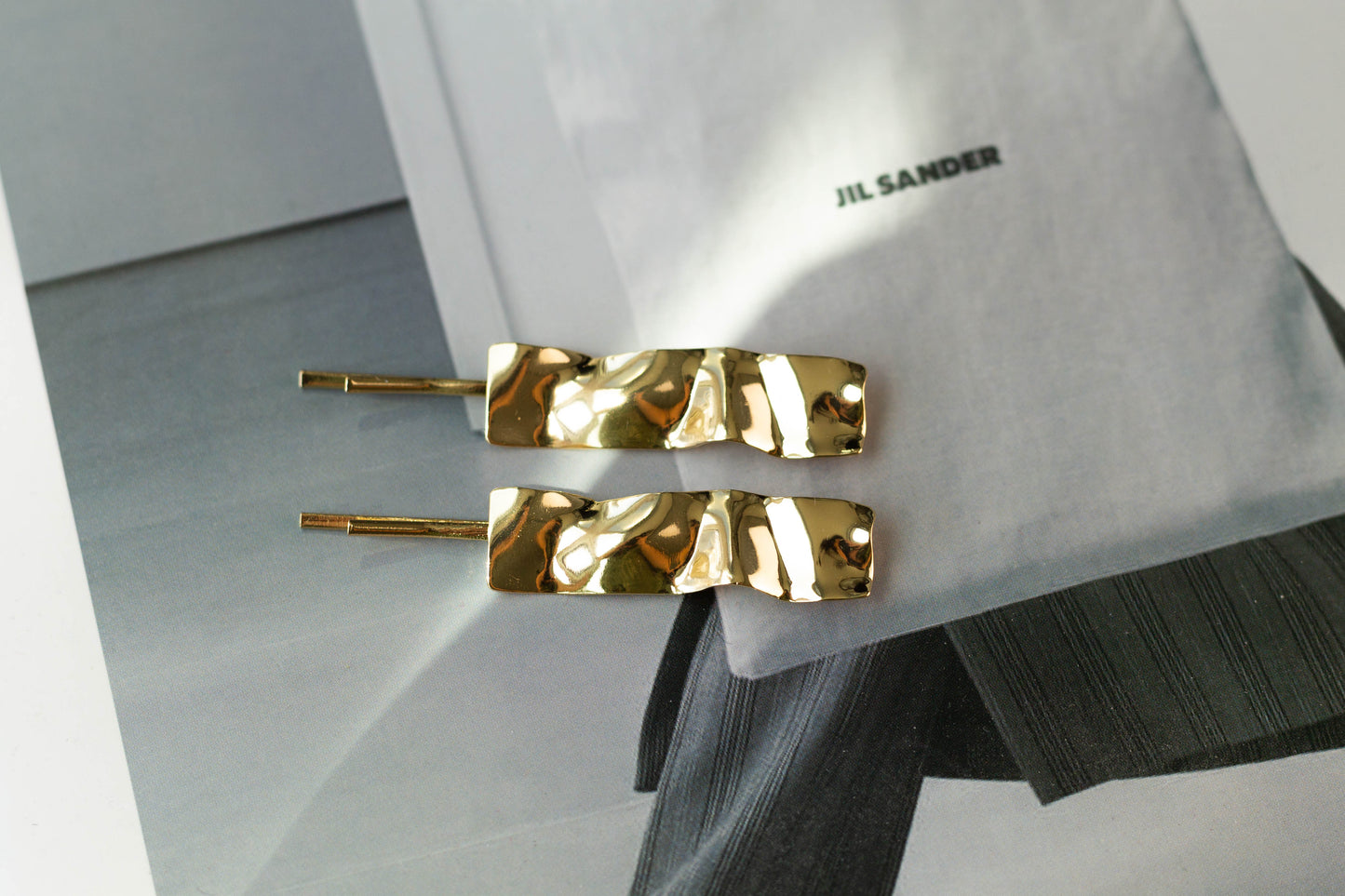 2 pc Mini Rectangle Gold Hairpins