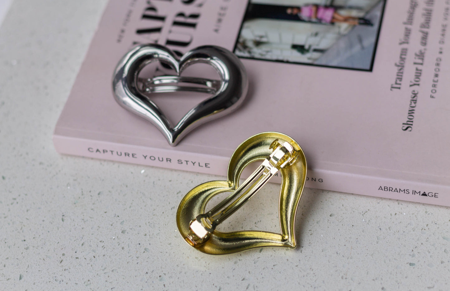 Retro Metal Heart Barrette
