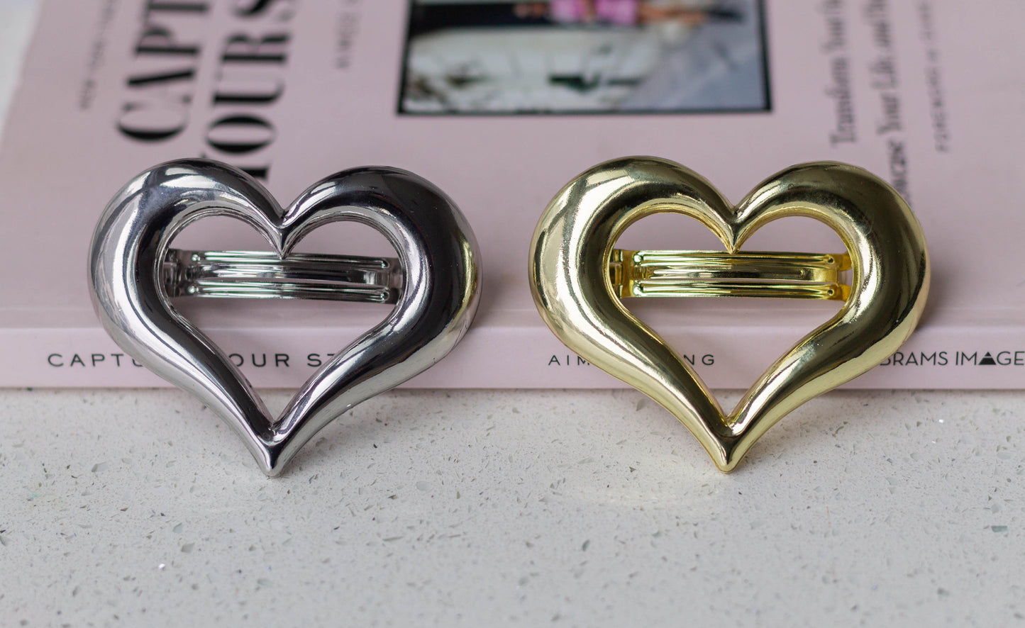 Retro Metal Heart Barrette