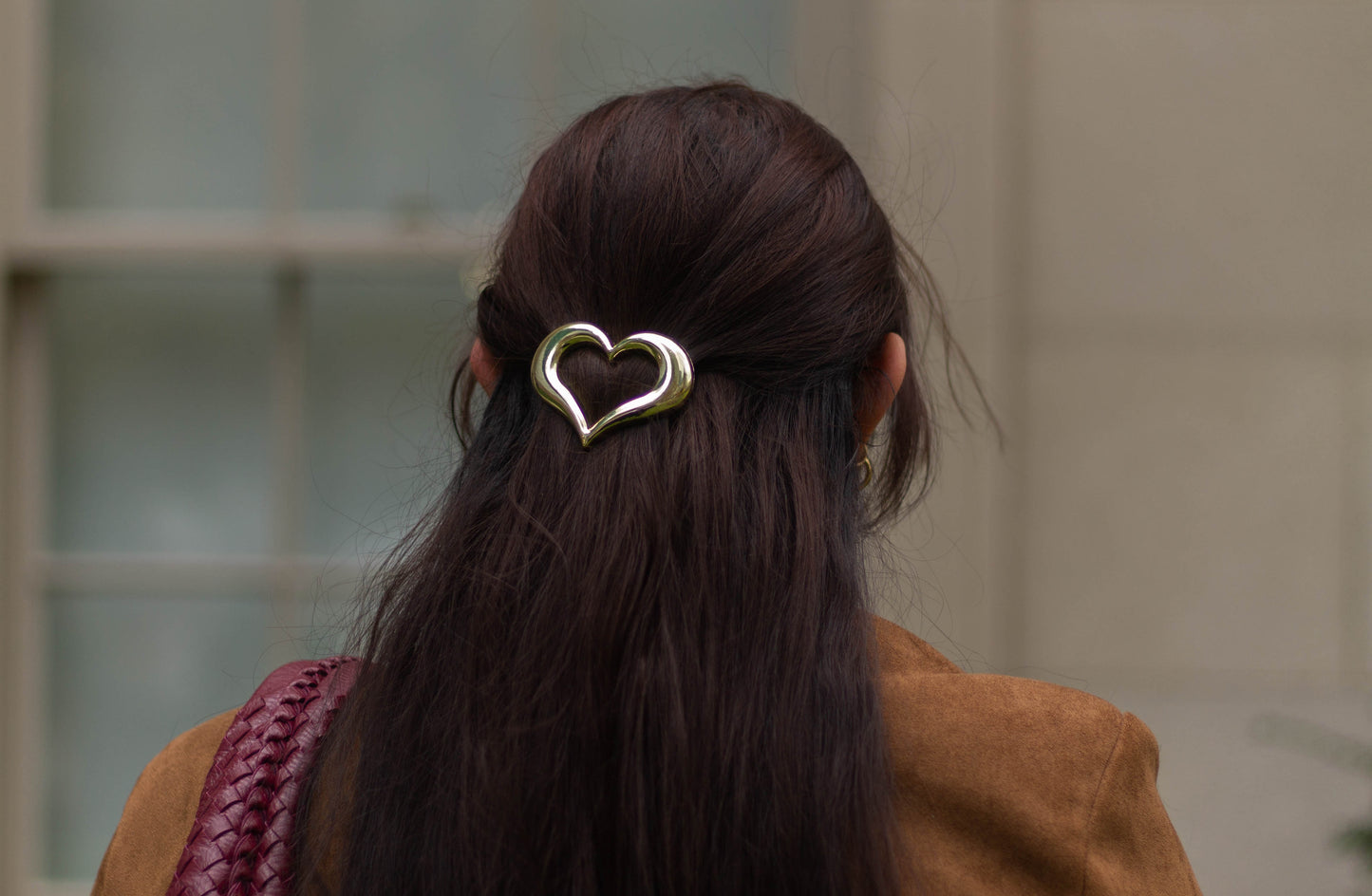 Retro Metal Heart Barrette