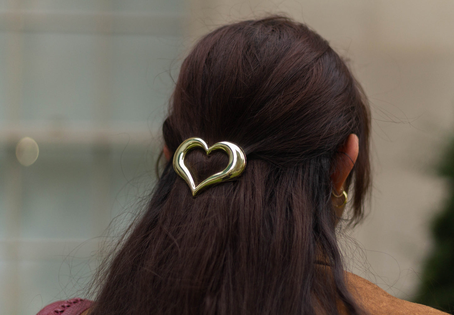 Retro Metal Heart Barrette