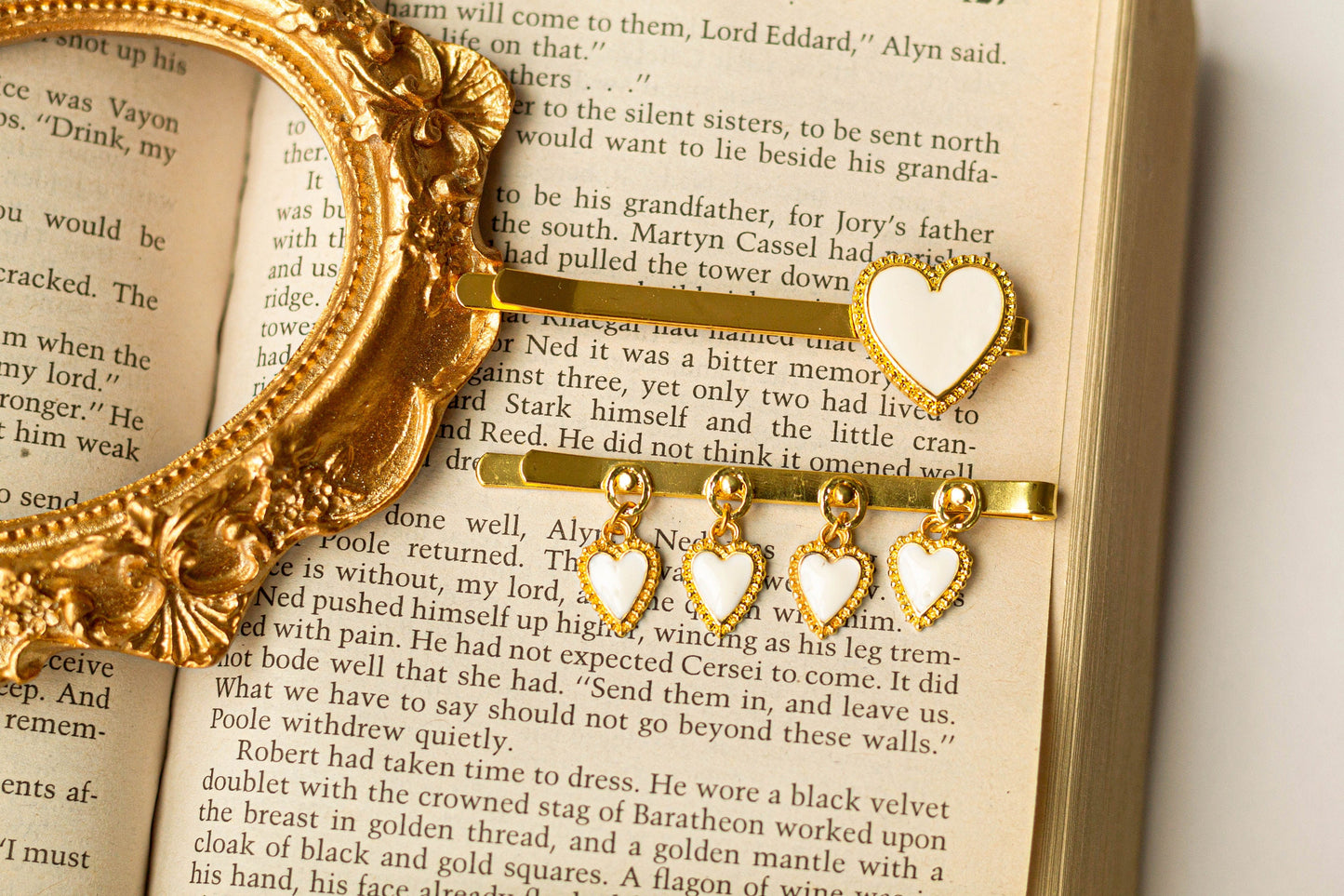 Retro Heart Hair Pins Set of 2