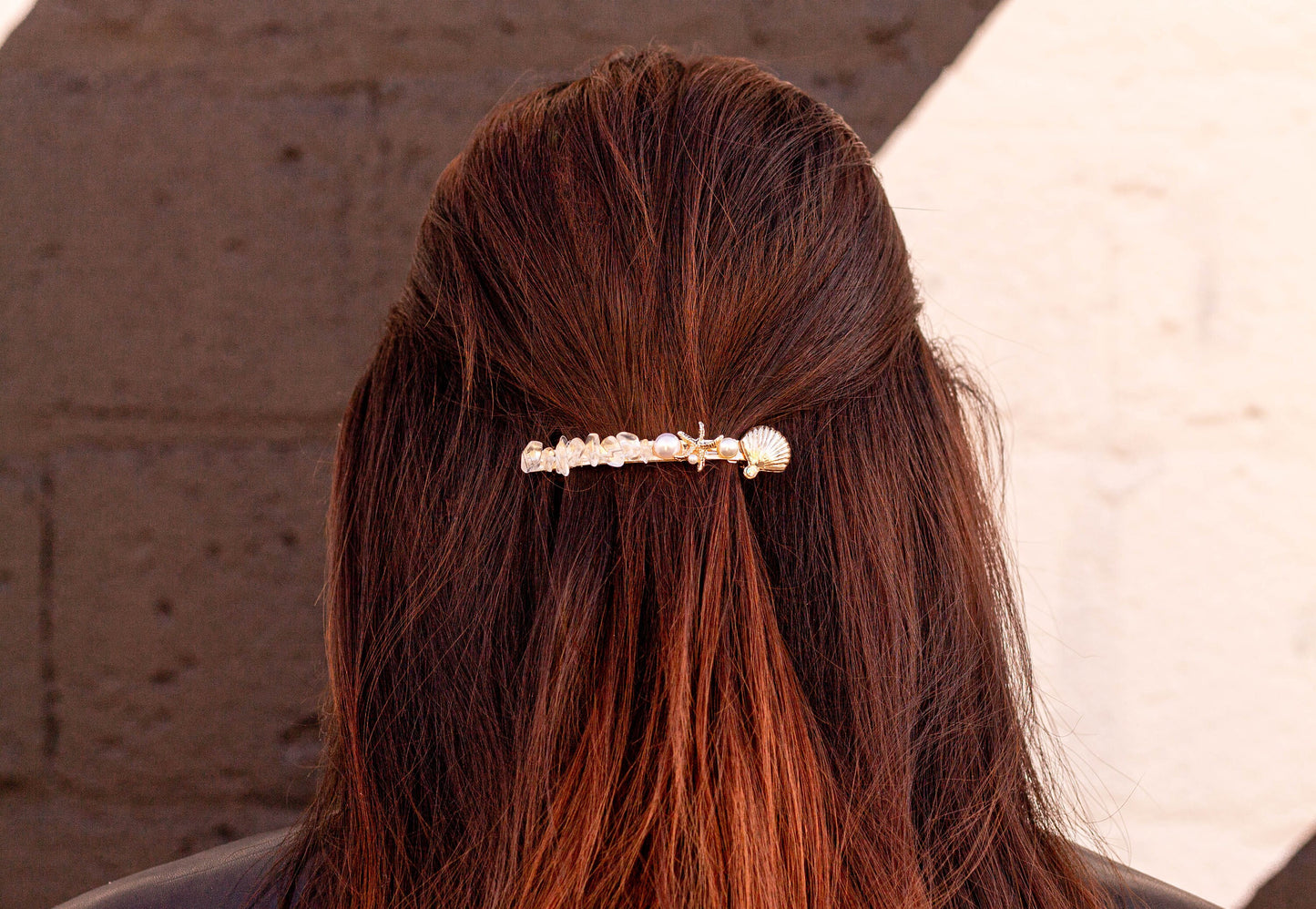 Seashell Crystal Barrettes