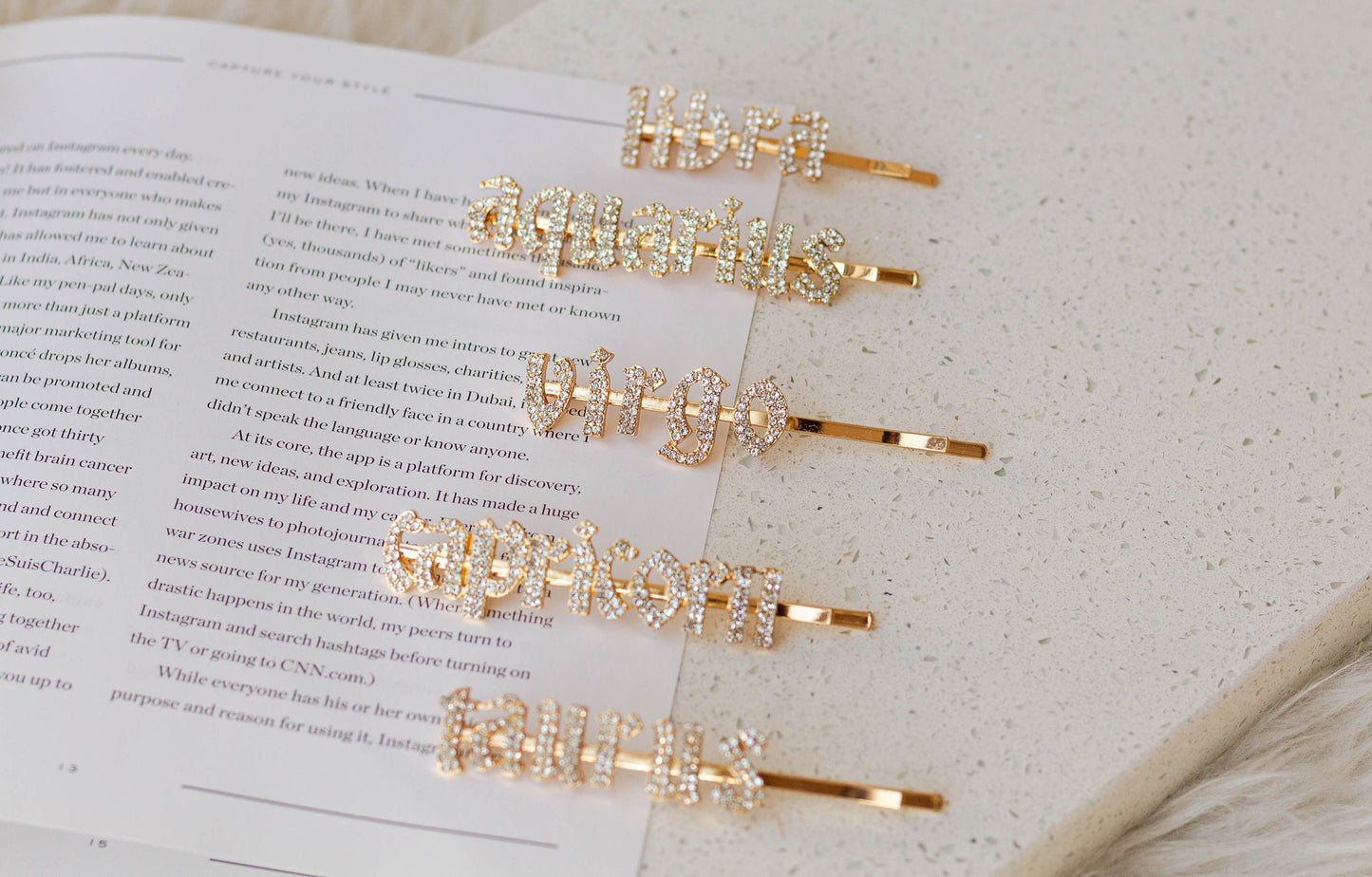 Zodiac Rhinestone Hair Pin
