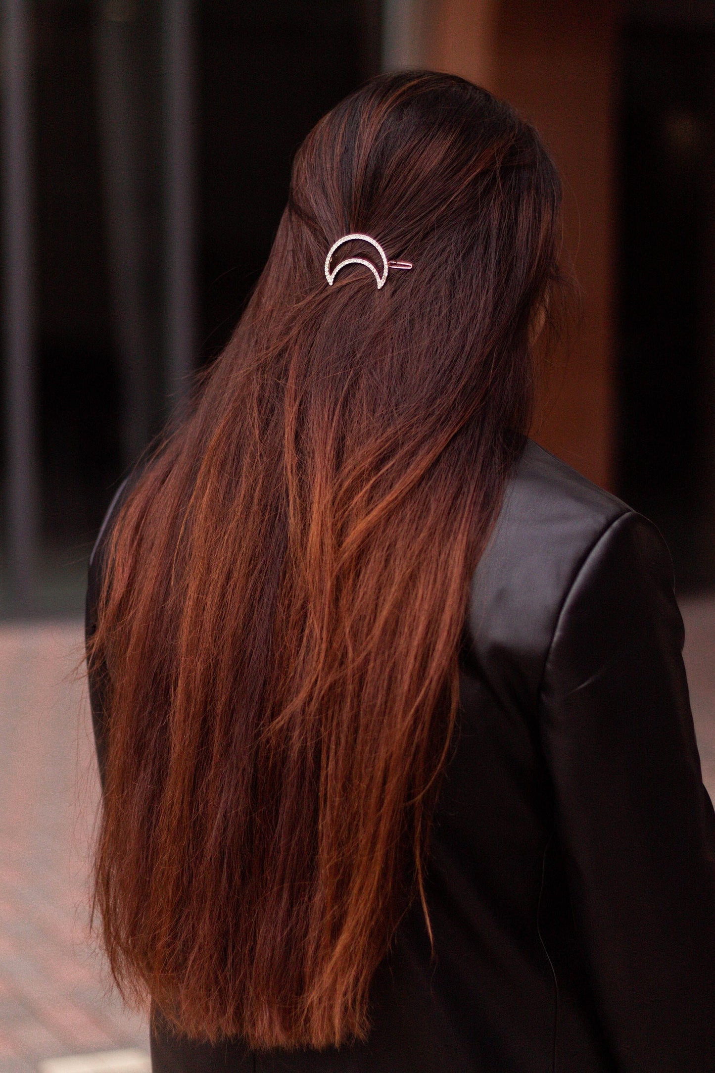 Rhinestone Moon Hair Pin