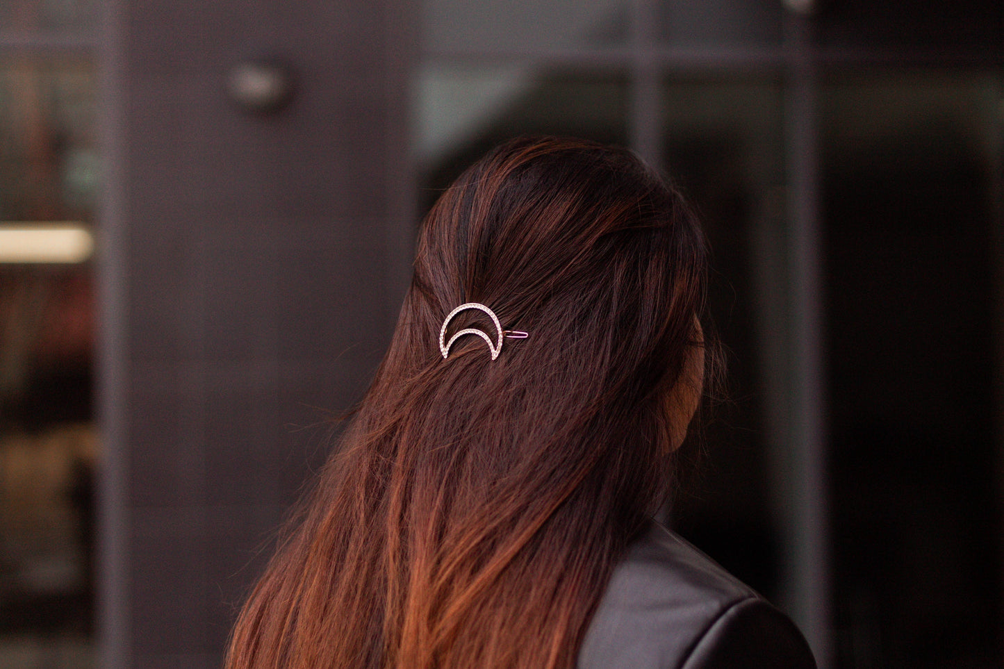 Rhinestone Moon Hair Pin