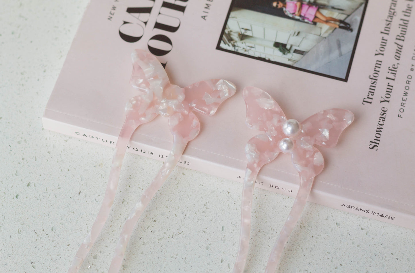 Pearl Butterfly French Hair Pin