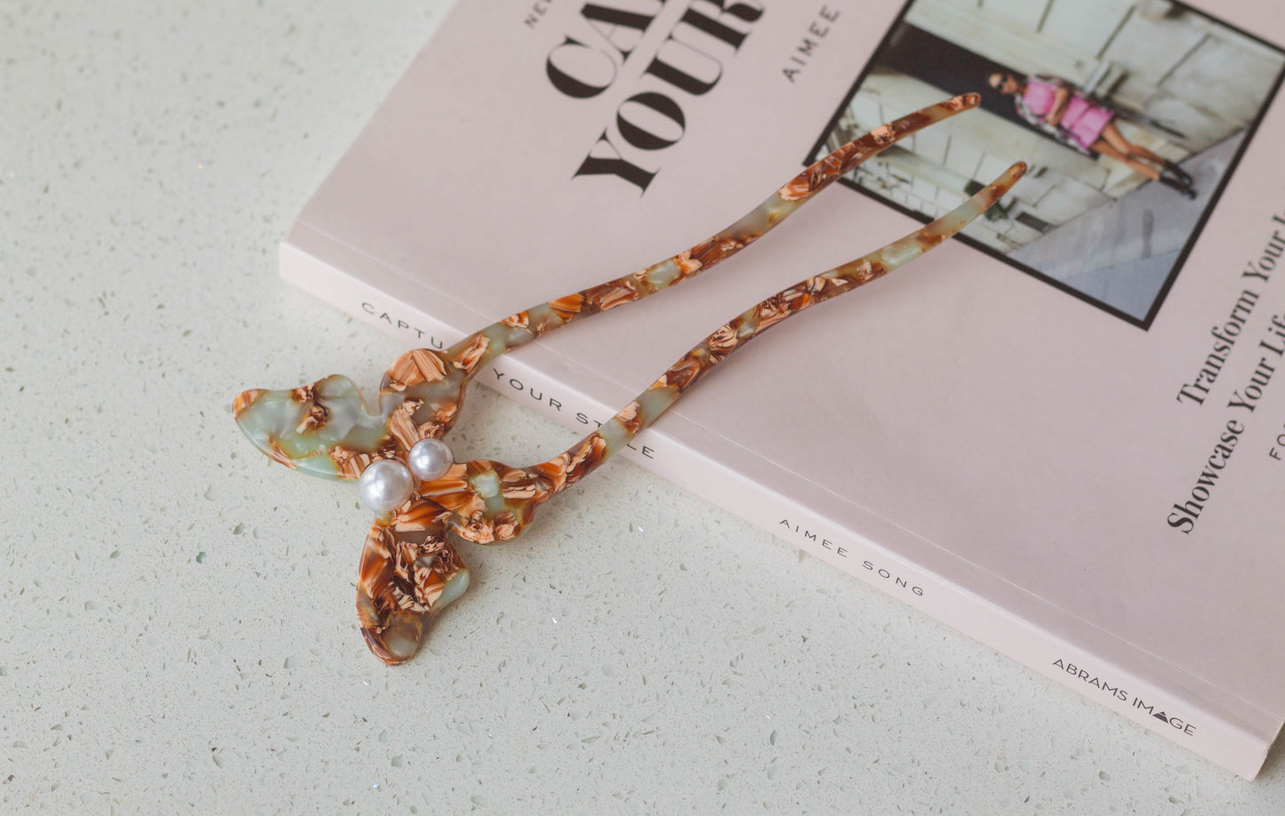 Pearl Butterfly French Hair Pin