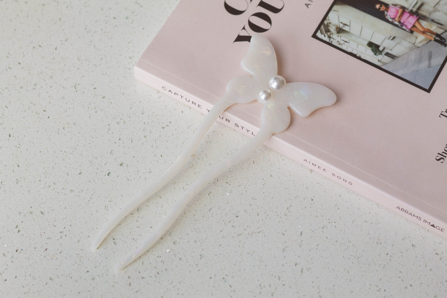Pearl Butterfly French Hair Pin