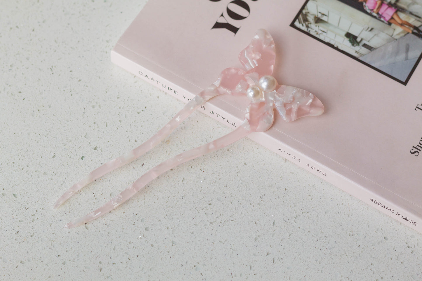 Pearl Butterfly French Hair Pin