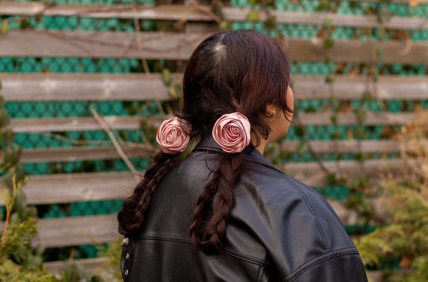 Satin Rose Scrunchies