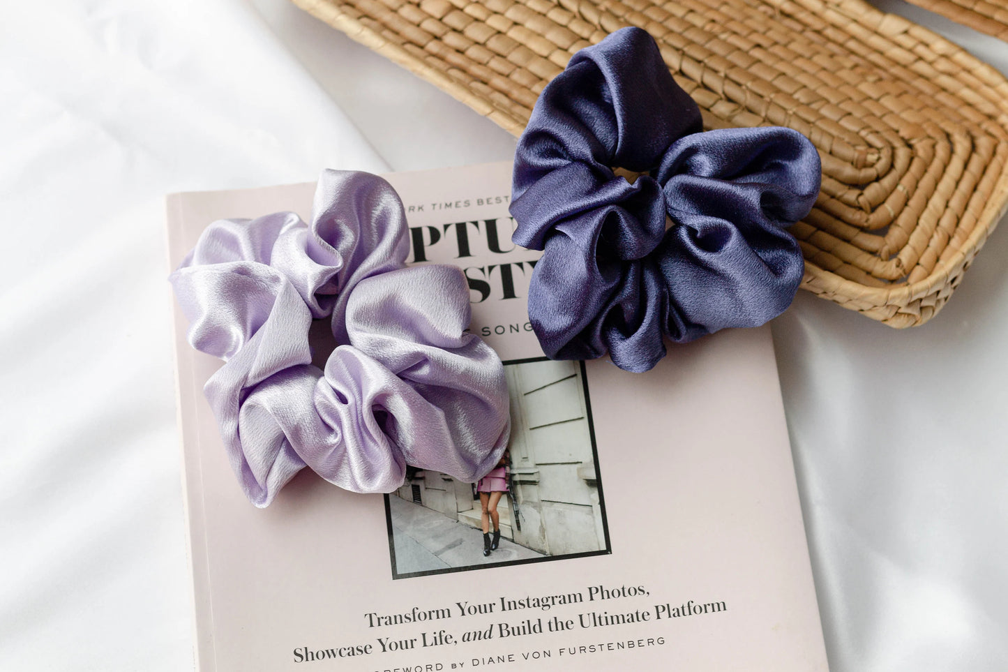 Premium Silk Satin Scrunchies Set of 2