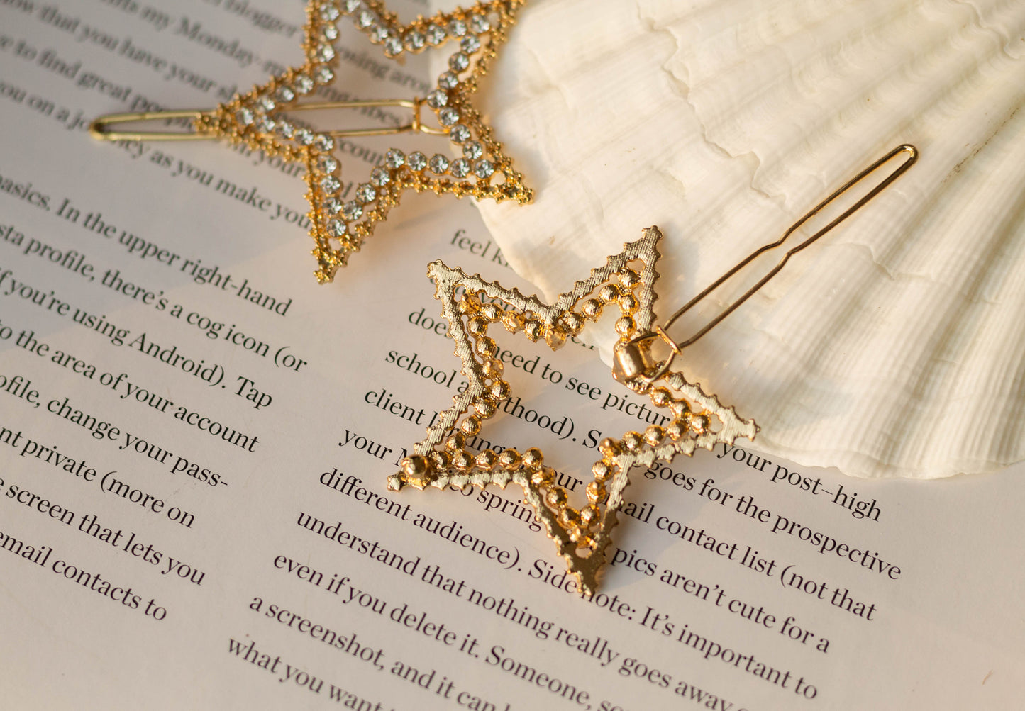 Rhinestone Gold Star Hair Pin