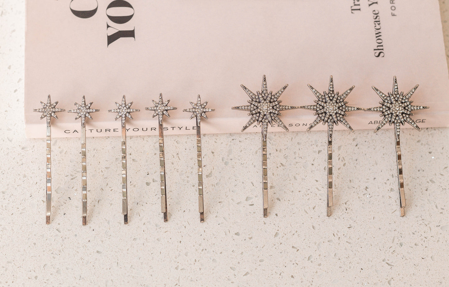 Rhinestone Star Hairpins