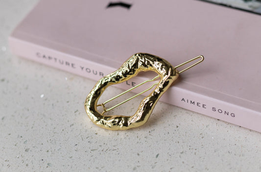 Irregular Metal Oval Hair Pin