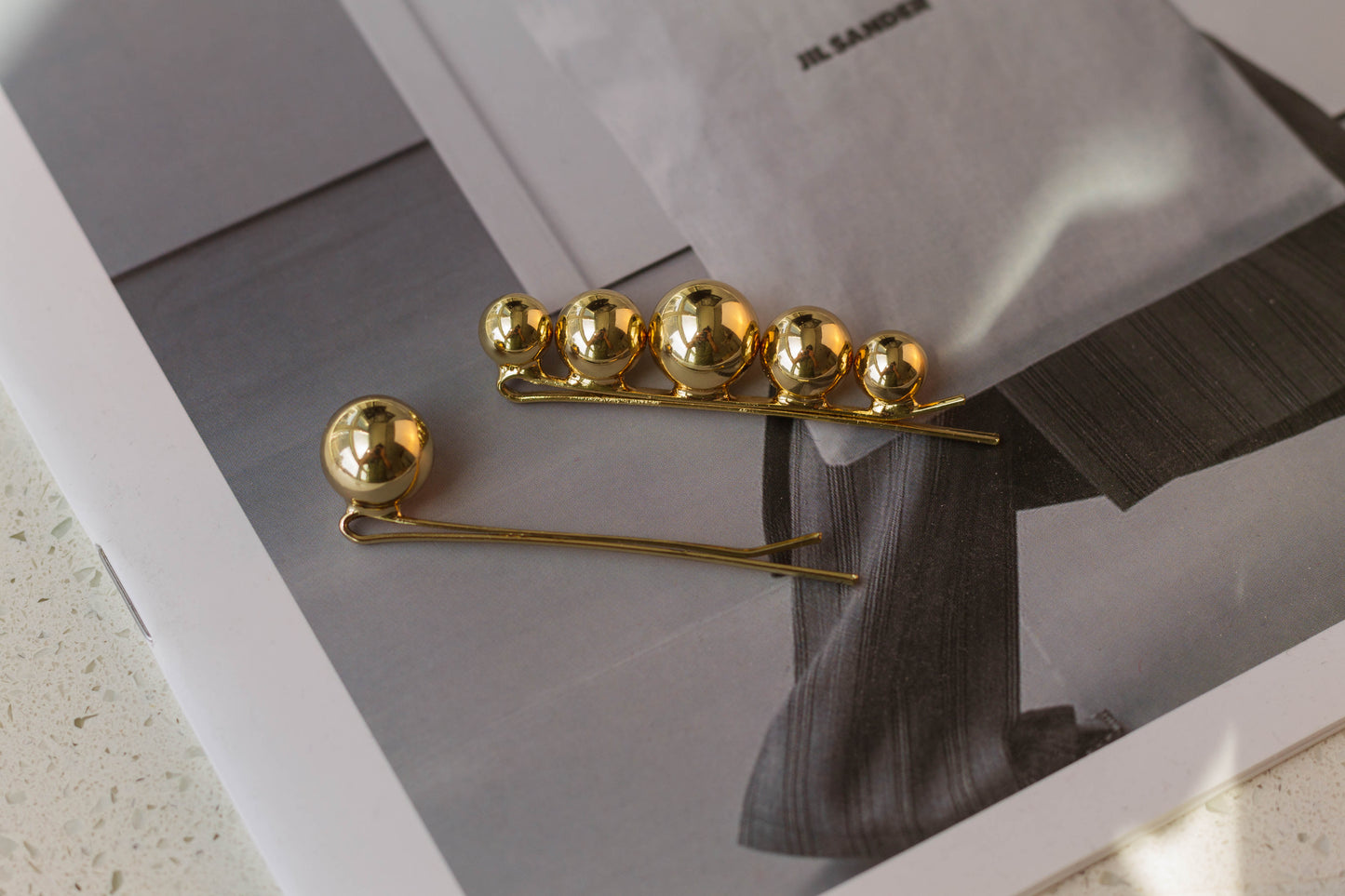 2 pc Gold Ball Hairpins