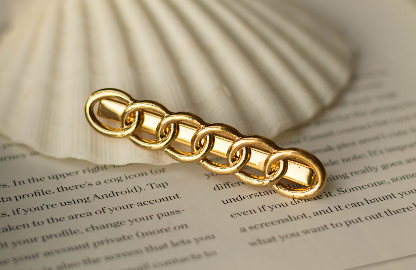 2 pc Gold Chain Hair Clips