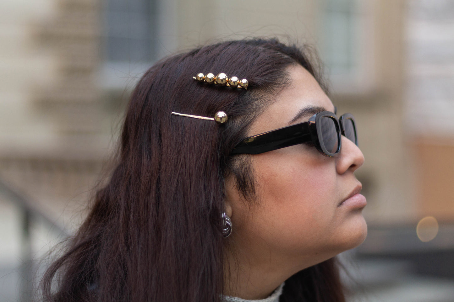 2 pc Gold Ball Hairpins