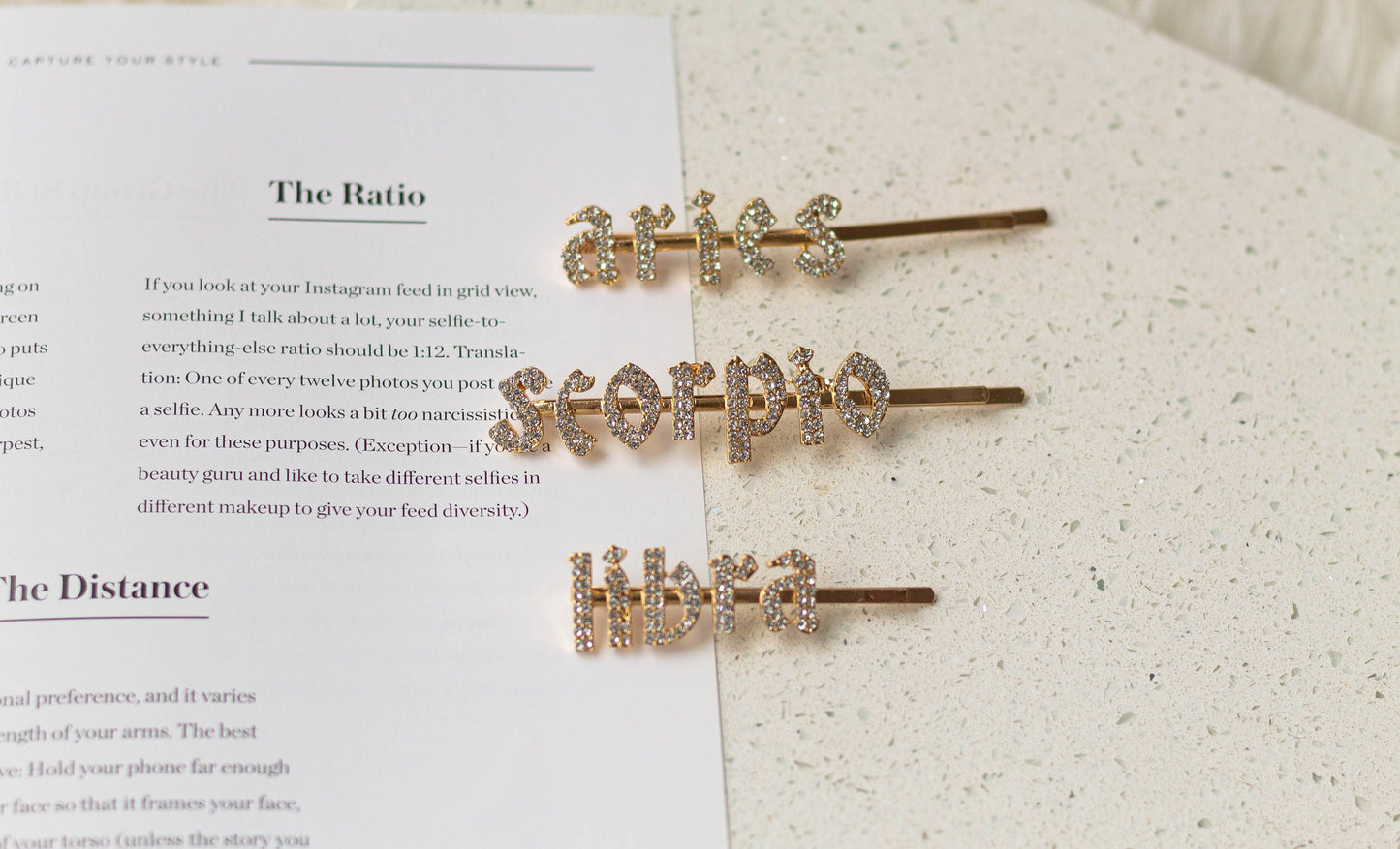 Zodiac Rhinestone Hair Pin