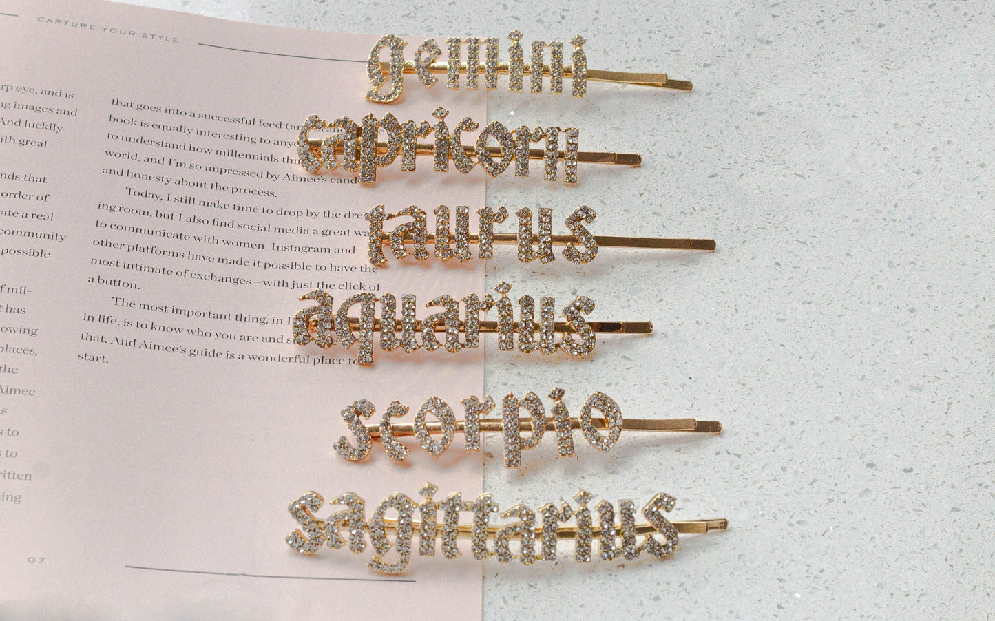 Zodiac Rhinestone Hair Pin