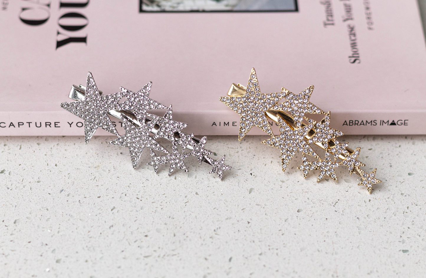 Cluster Rhinestone Star Hair Clips