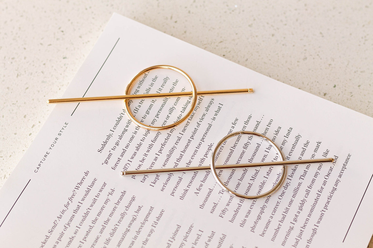 Gold and Silver Minimal Circle Hair Slide