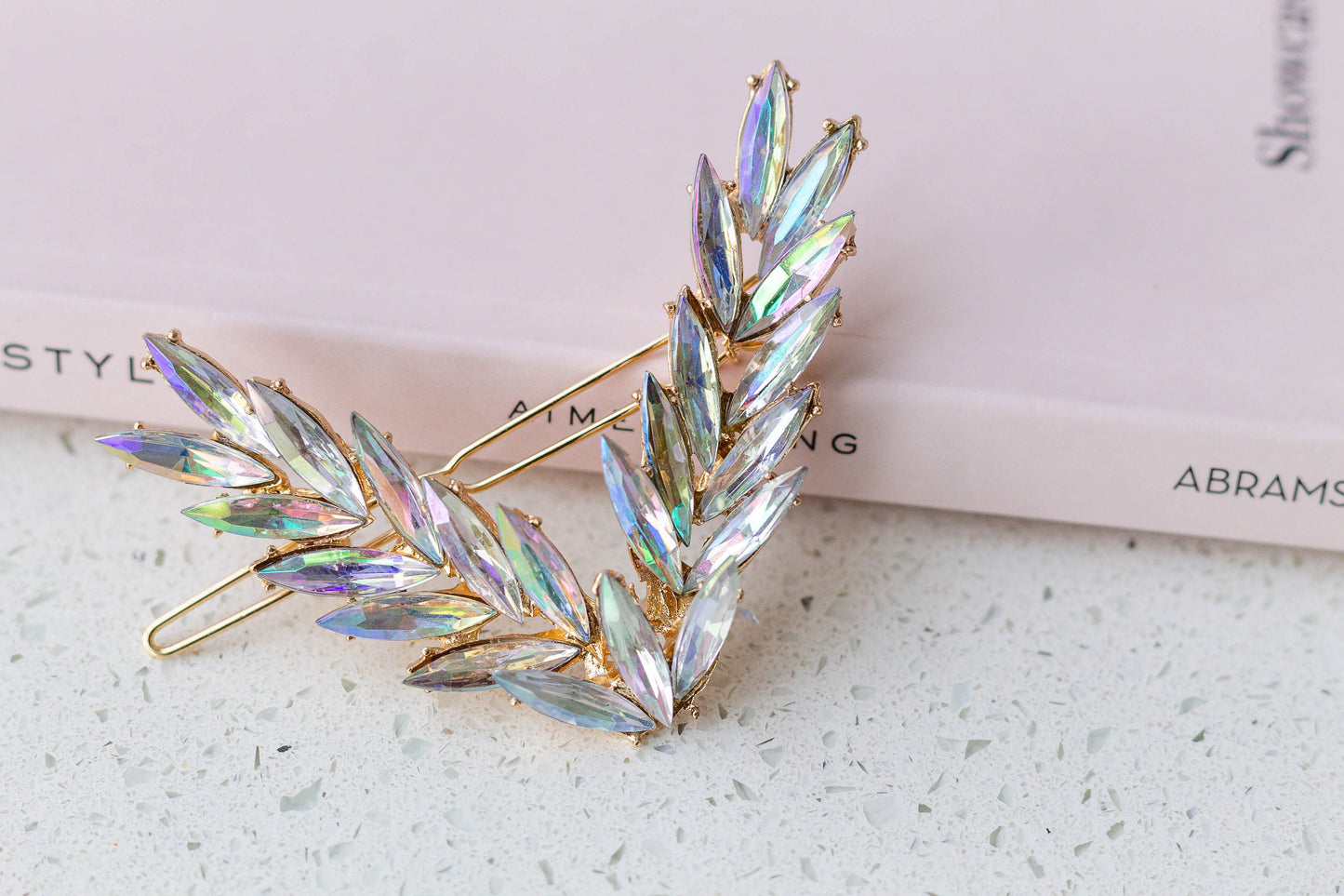 Multi Colour Crystal V Hair Pin