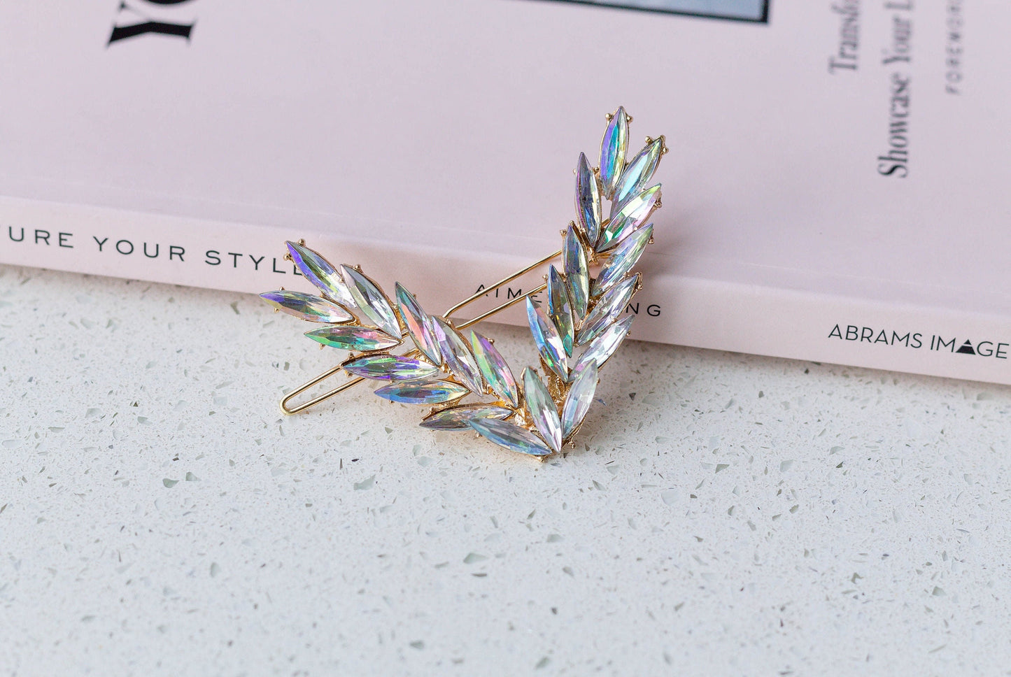 Multi Colour Crystal V Hair Pin