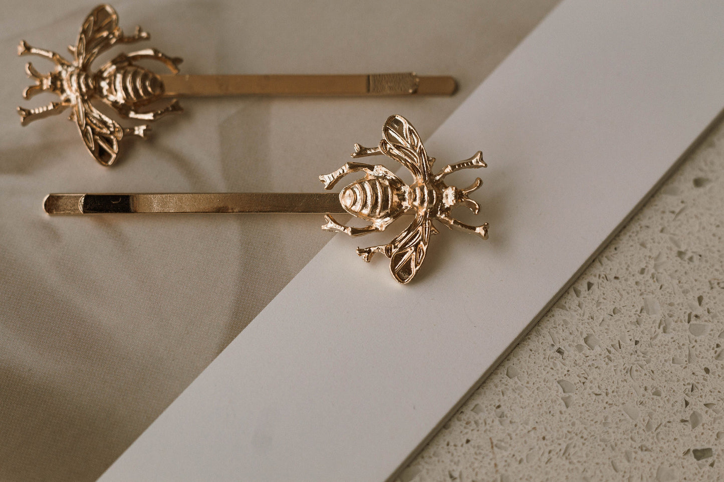 Golden Bee Hair Pins Set of 2