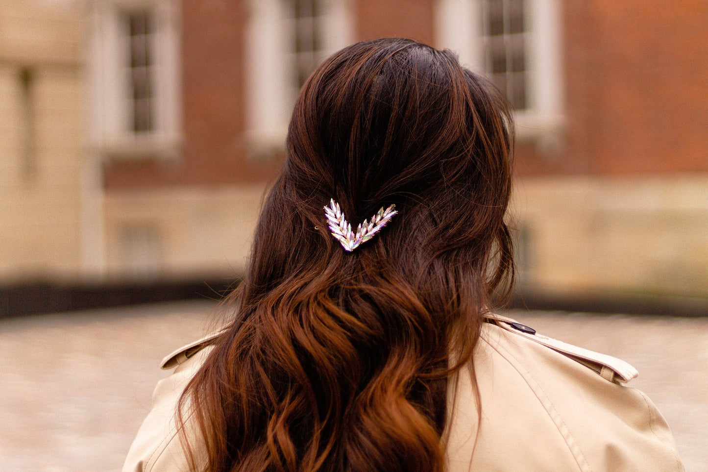 Multi Colour Crystal V Hair Pin