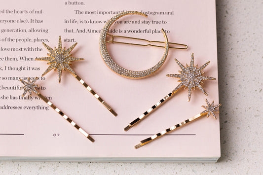 Moon Star Hair Pins Set of 5