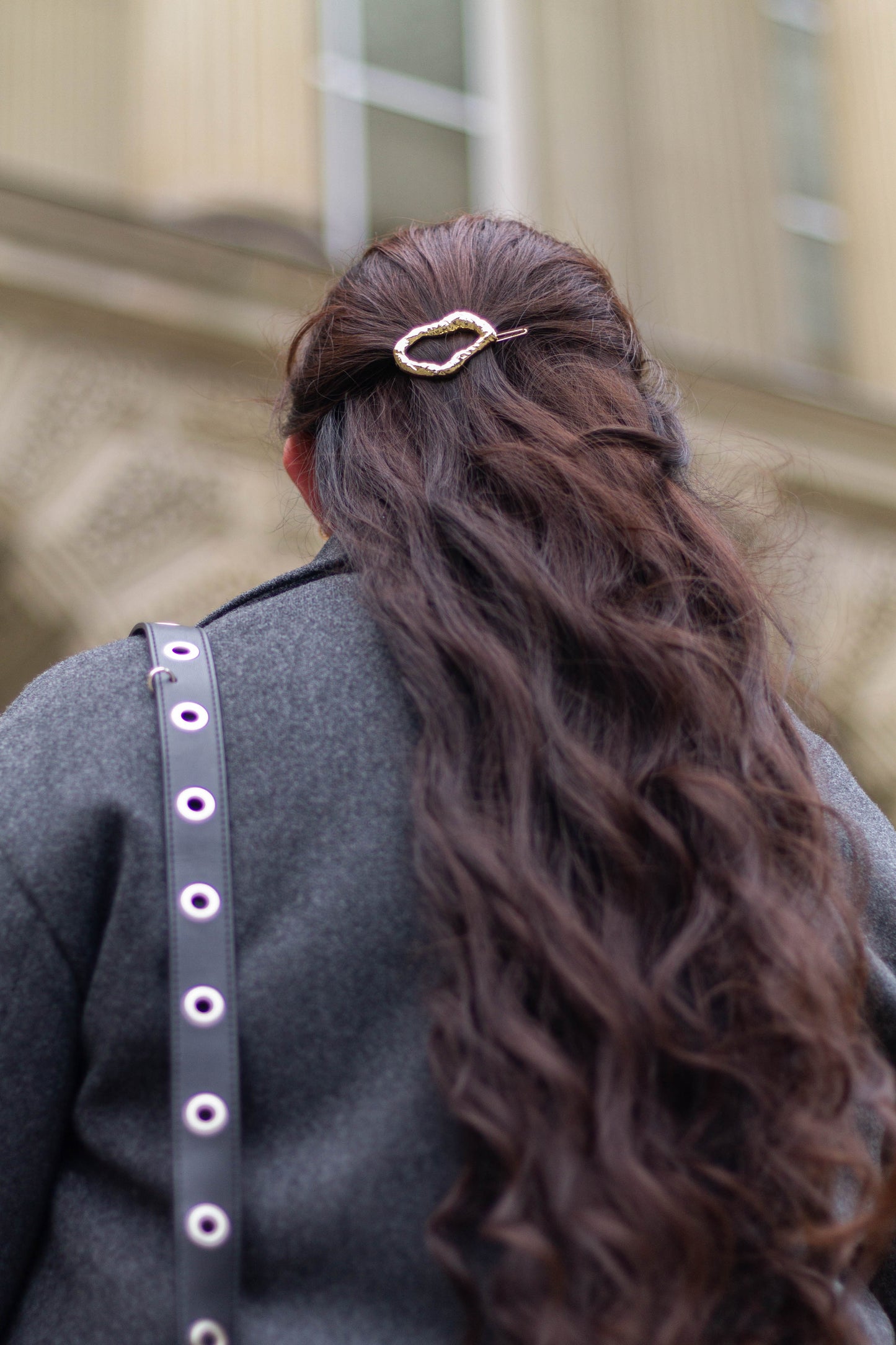 Irregular Metal Oval Hair Pin