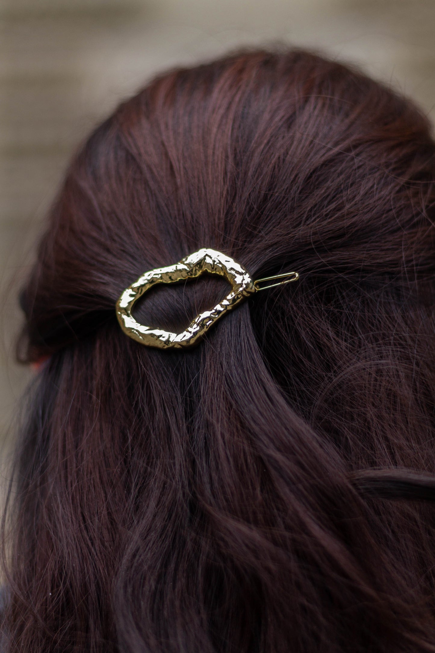 Irregular Metal Oval Hair Pin