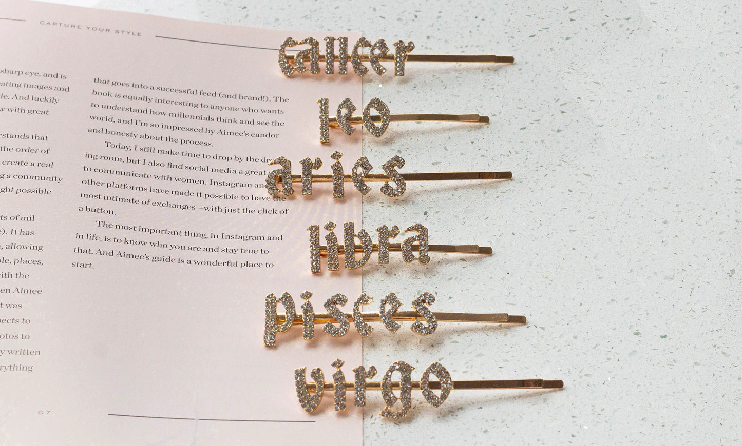 Zodiac Rhinestone Hair Pin