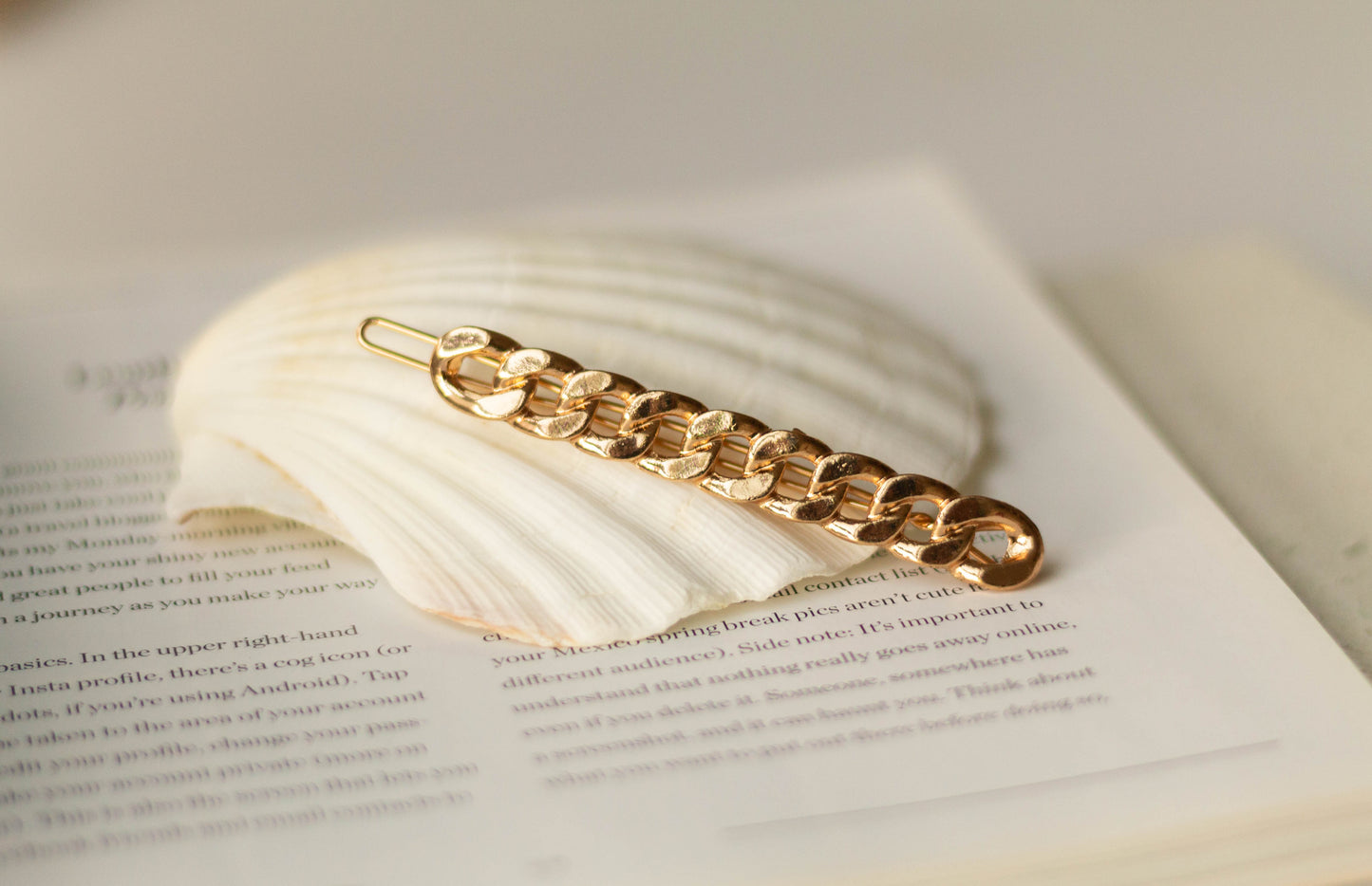 Long Metal Gold Chain Hair Pin