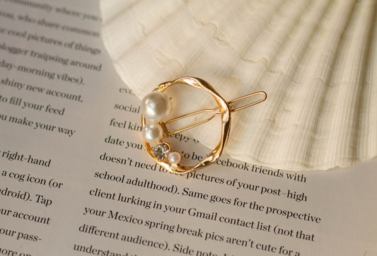 Mini Pearl Gem Circle Hairpin