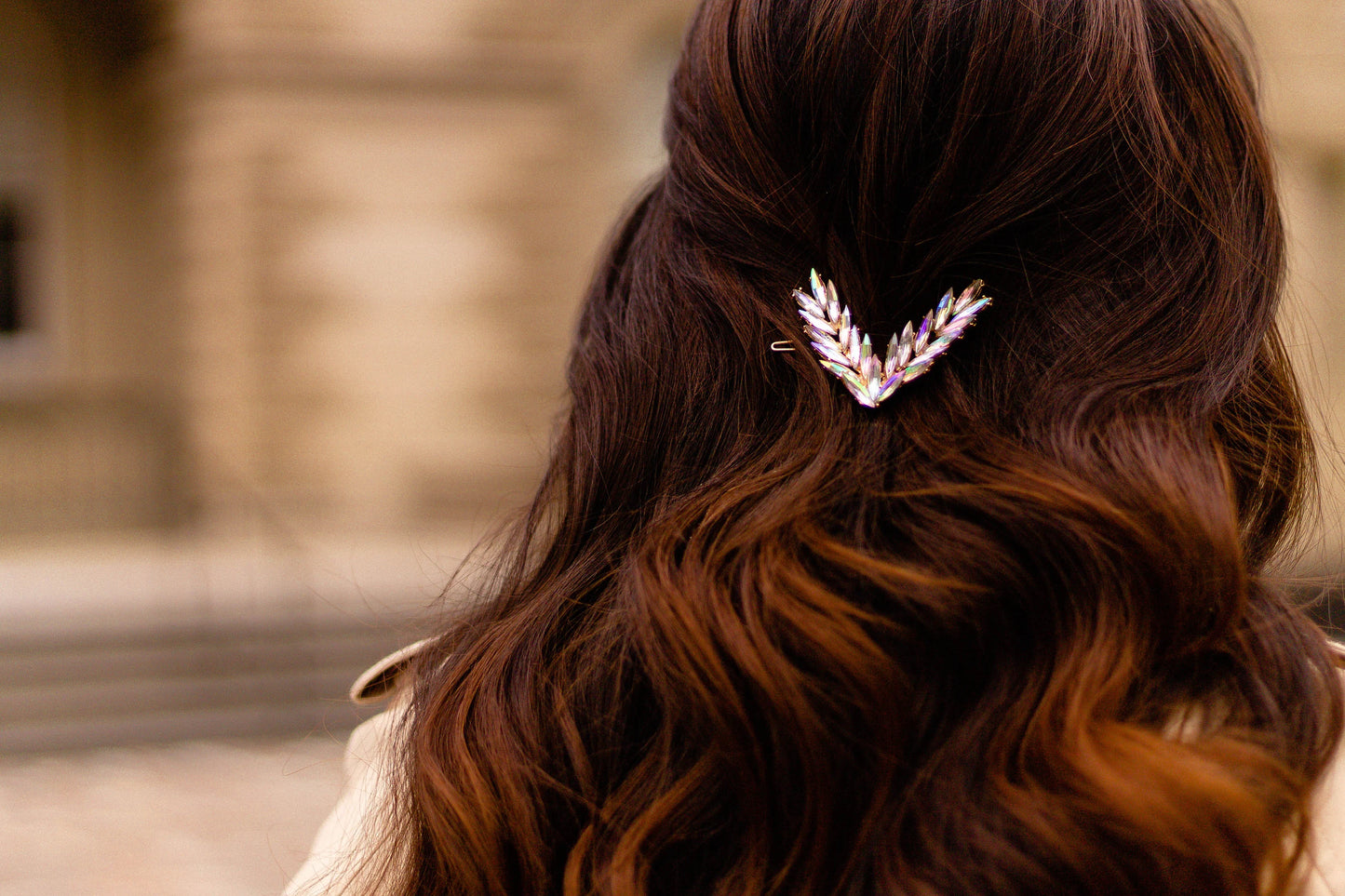 Multi Colour Crystal V Hair Pin